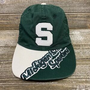 Michigan State Spartans Vintage Spellout Adult Hat‎ Green Adjustable Strapback